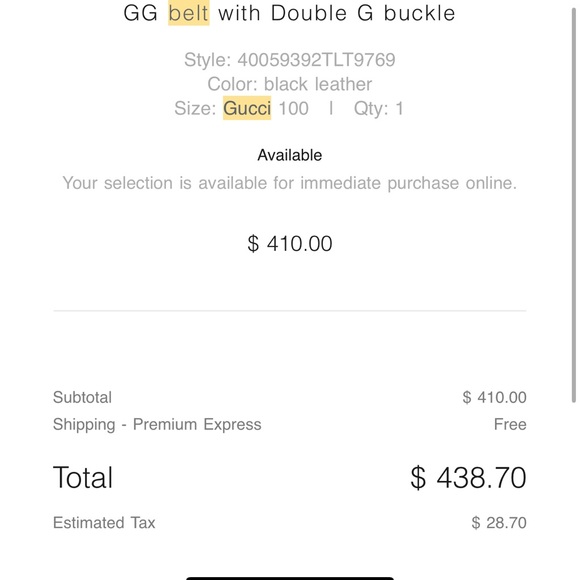 Gucci belt. Worn once. Size 100. Logo belt with black detail. - Picture 6 of 6